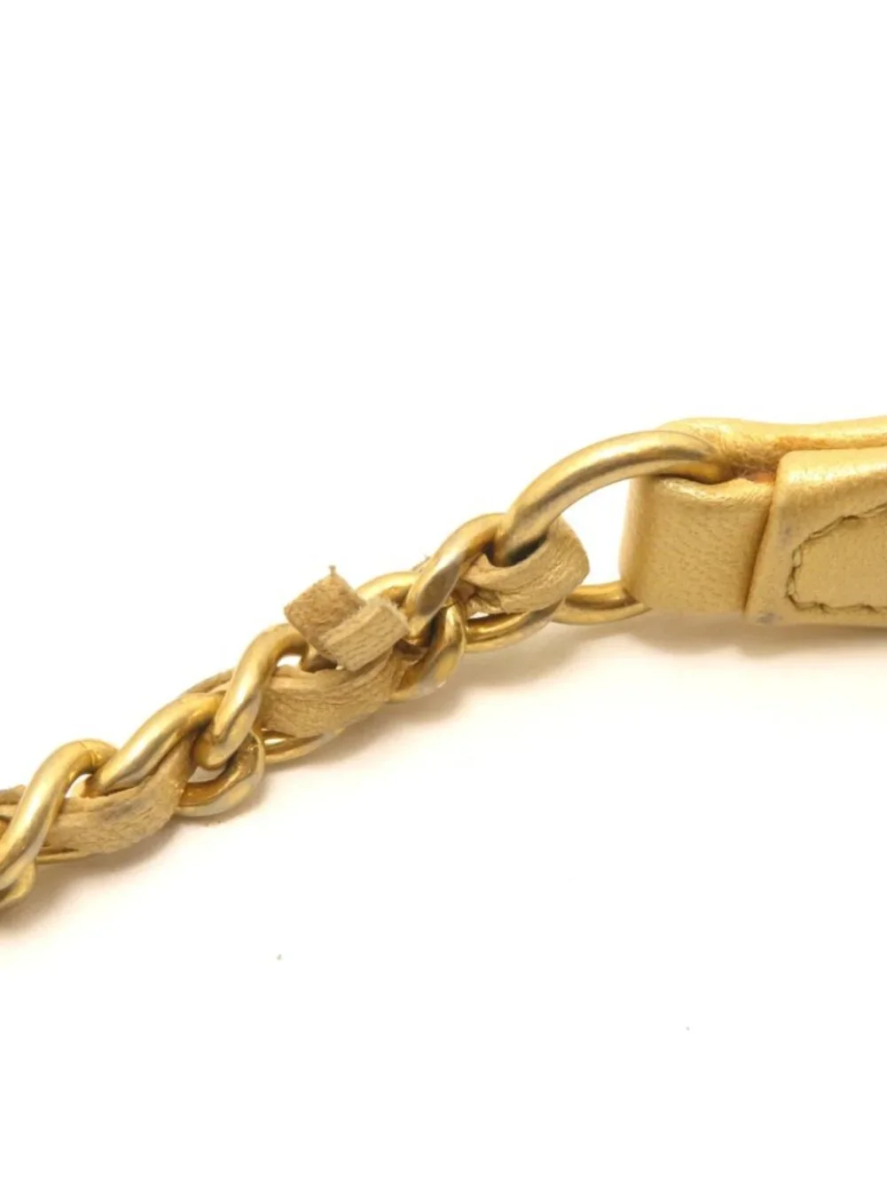 Chanel V-stitch Chain Shoulder Gold Black Bag Lambskin